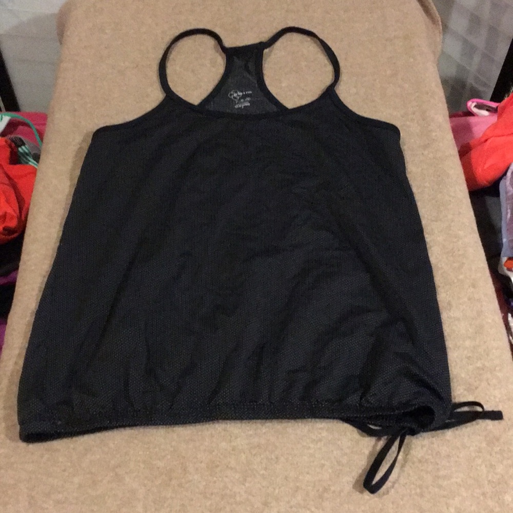 Old navy black and white polka dot tank size small